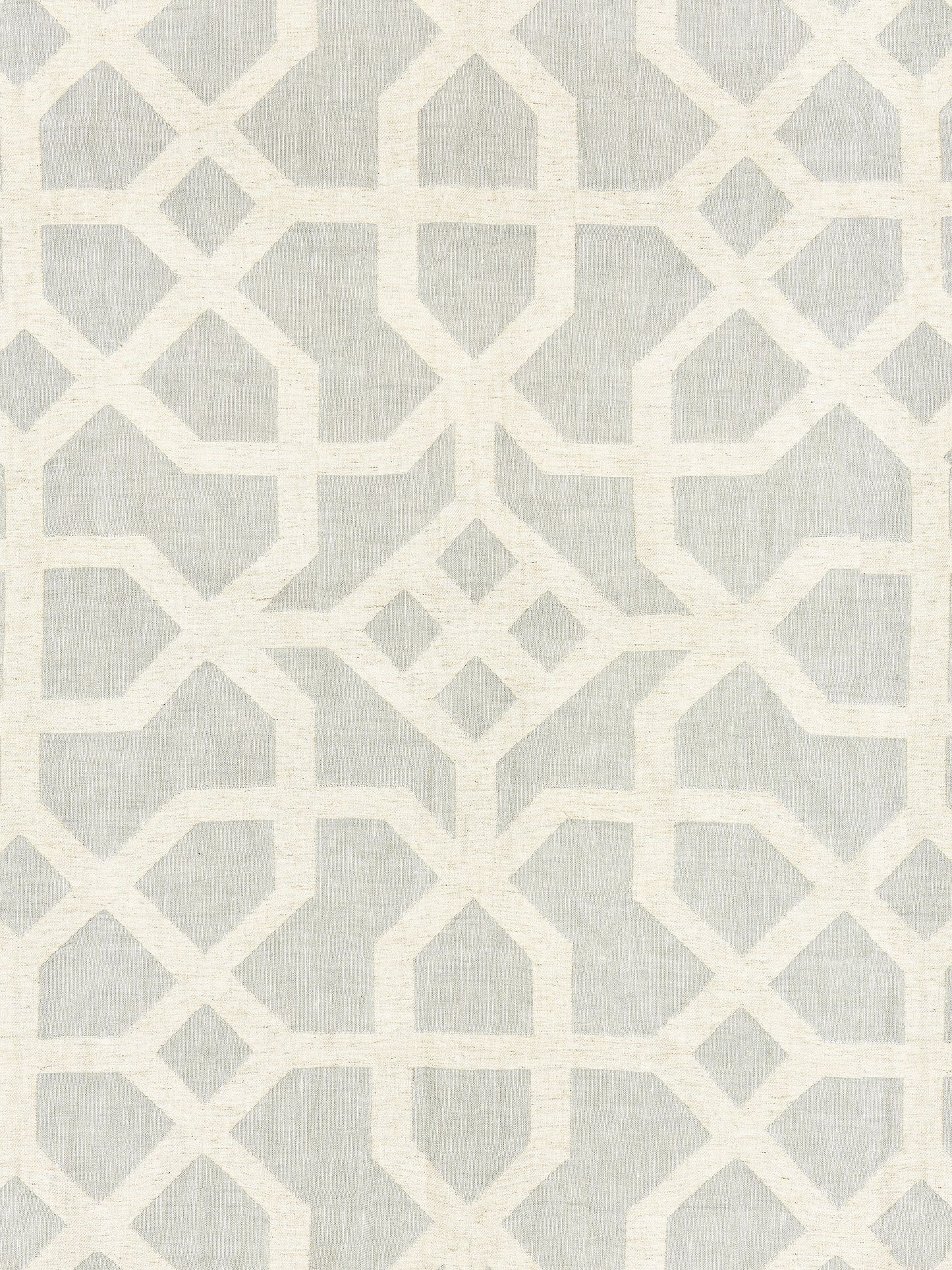 SCALAMANDRE  LINEN LATTICE FABRIC MINERAL & GREIGE   - SC 000227149