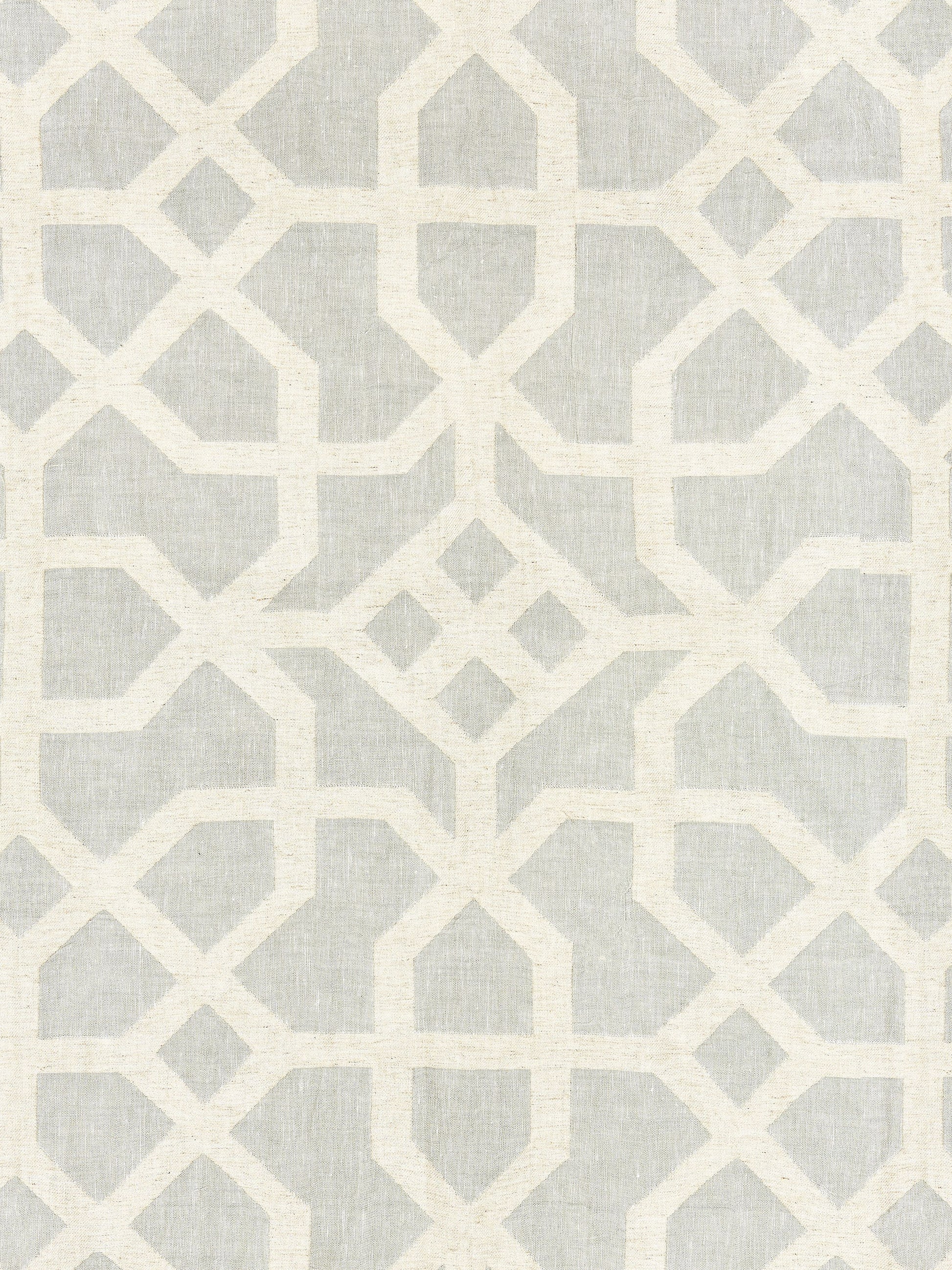 SCALAMANDRE  LINEN LATTICE FABRIC MINERAL & GREIGE   - SC 000227149