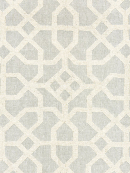 SCALAMANDRE  LINEN LATTICE FABRIC MINERAL & GREIGE   - SC 000227149