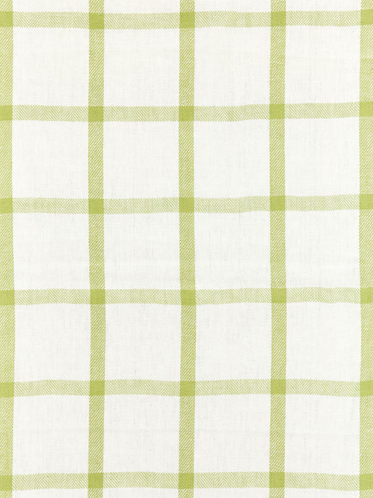 SCALAMANDRE  WILTON LINEN CHECK FABRIC GREEN TEA   - SC 000227152