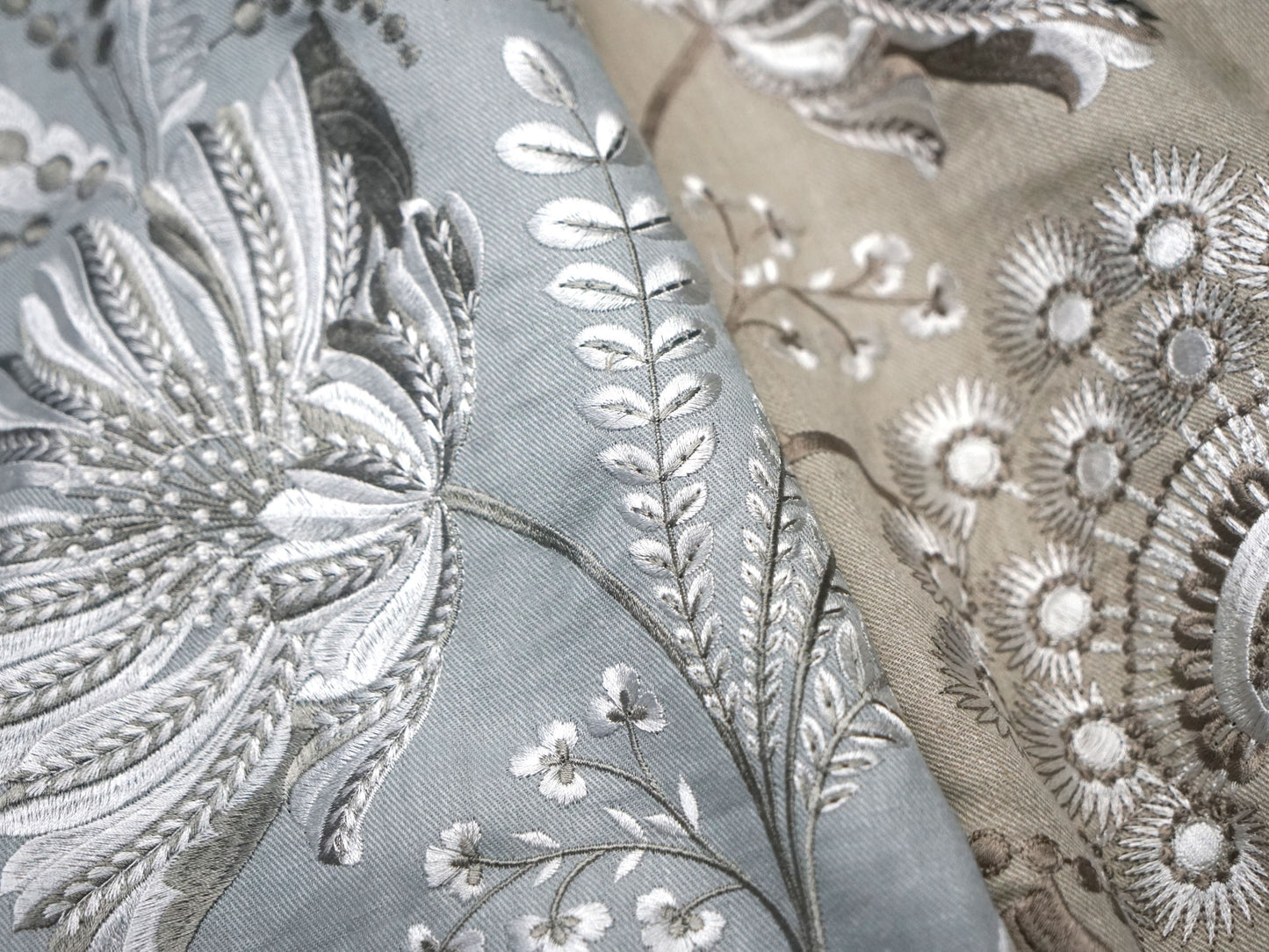 SCALAMANDRE  ANNELISE EMBROIDERY FABRIC FLAX   - SC 000227162 NEW SKU # SC271620002