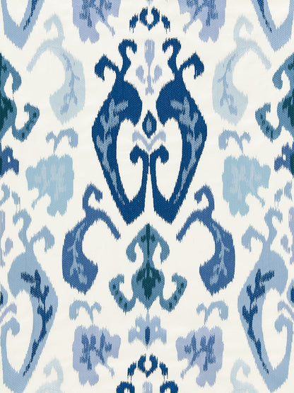 SCALAMANDRE  MANDALAY IKAT EMBROIDERY FABRIC PORCELAIN   - SC 000227172 NEW SKU # SC271720002