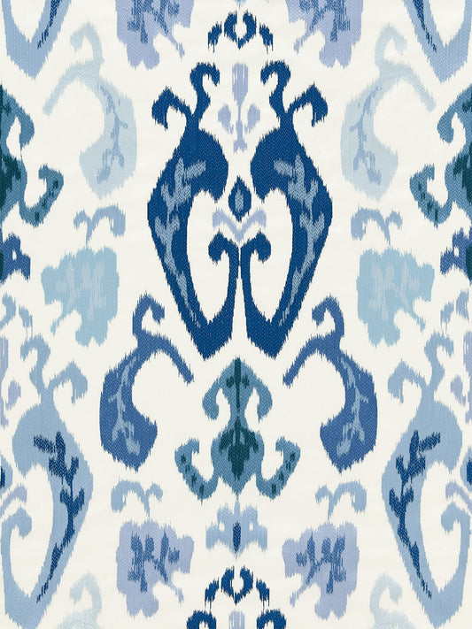 SCALAMANDRE  MANDALAY IKAT EMBROIDERY FABRIC PORCELAIN   - SC 000227172