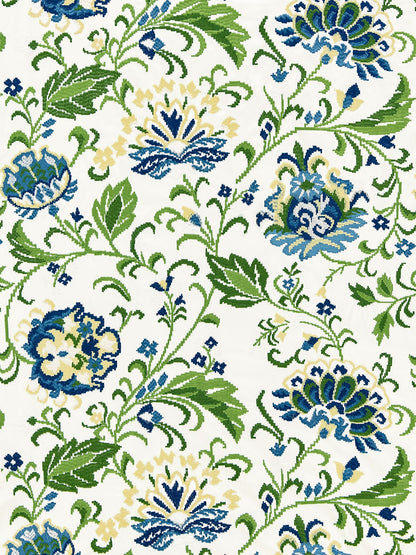 SCALAMANDRE  DELPHINE EMBROIDERY FABRIC JARDIN   - SC 000227173 NEW SKU # SC271730002