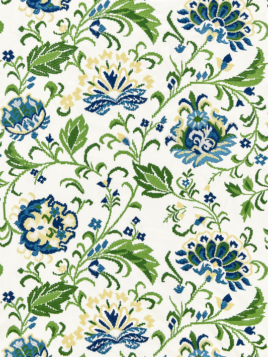 SCALAMANDRE  DELPHINE EMBROIDERY FABRIC JARDIN   - SC 000227173