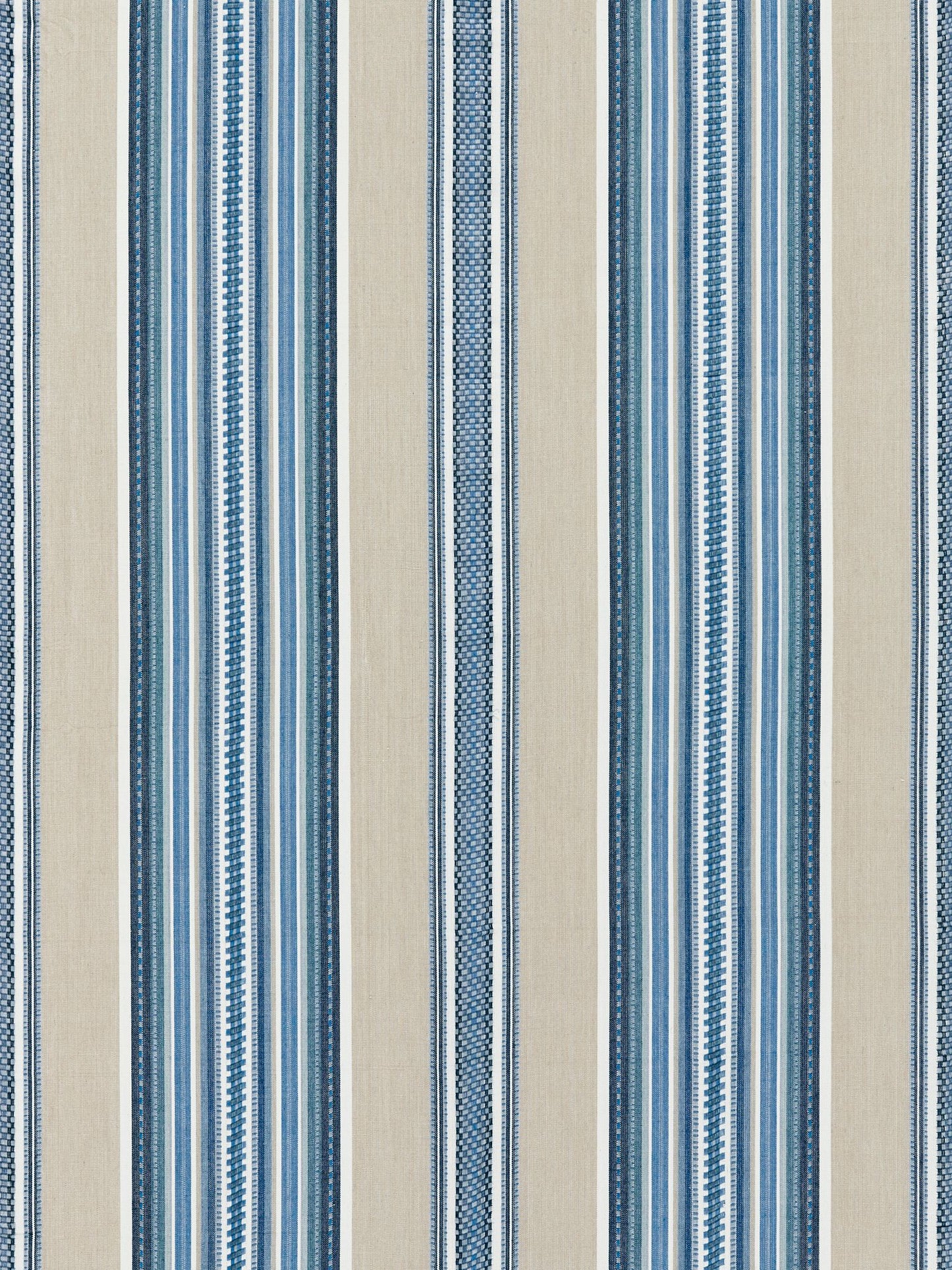 SCALAMANDRE  CYRUS COTTON STRIPE FABRIC CHAMBRAY   - SC 000227180