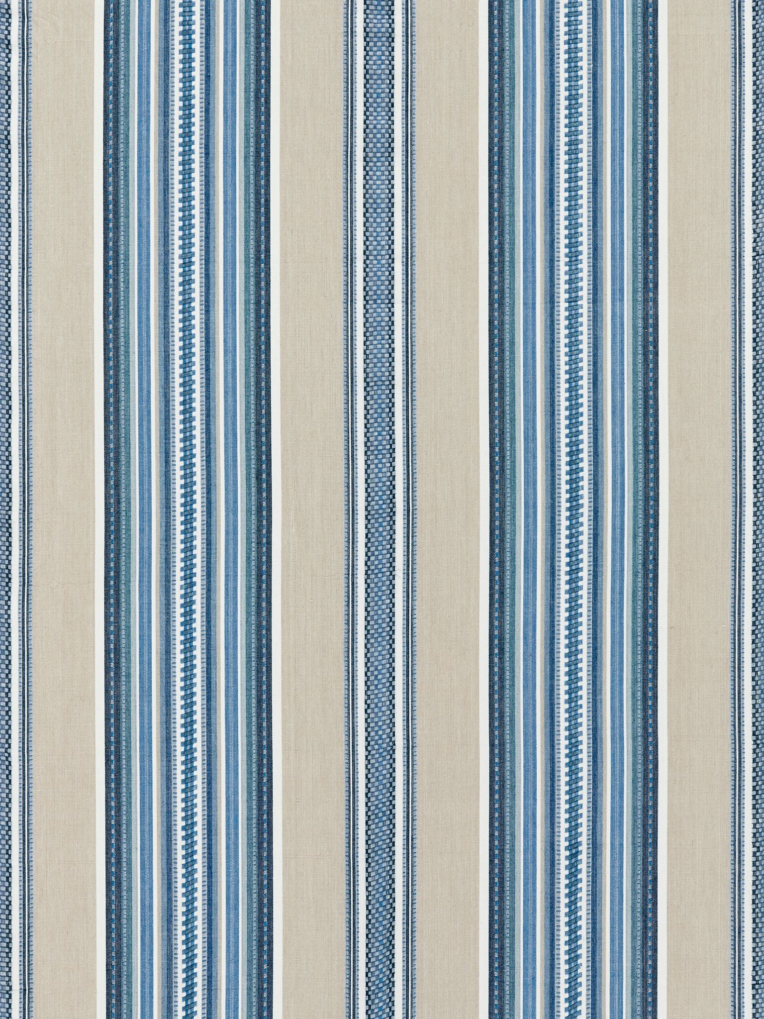 SCALAMANDRE  CYRUS COTTON STRIPE FABRIC CHAMBRAY   - SC 000227180