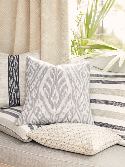 SCALAMANDRE  BORNEO IKAT FABRIC SMOKE   - SC 000227196 NEW SKU # SC271960002