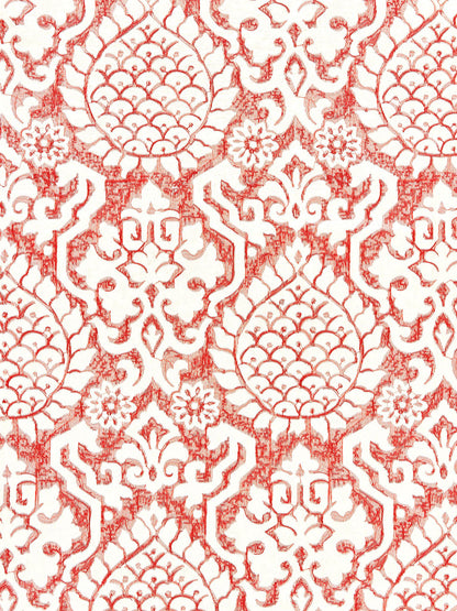 SCALAMANDRE  SURAT EMBROIDERY FABRIC CORAL   - SC 000227217 NEW SKU # SC272170002
