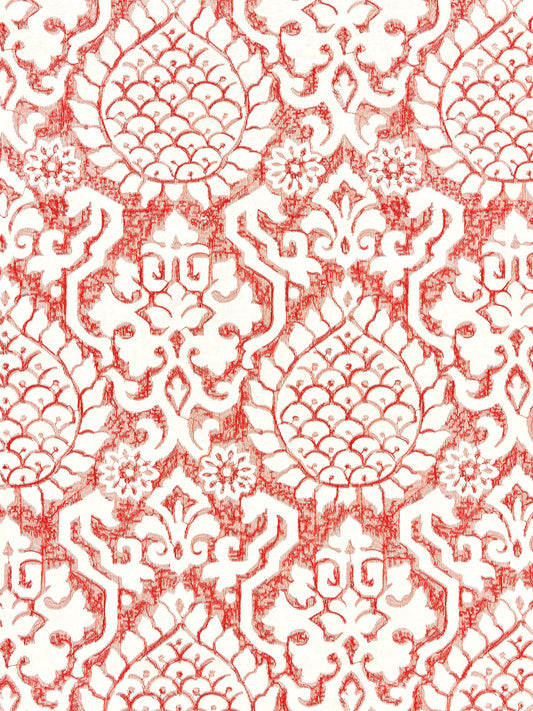 SCALAMANDRE  SURAT EMBROIDERY FABRIC CORAL   - SC 000227217