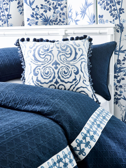 SCALAMANDRE  CIRRUS VELVET DAMASK FABRIC MORNING GLORY   - SC 000227219 NEW SKU # SC272190002