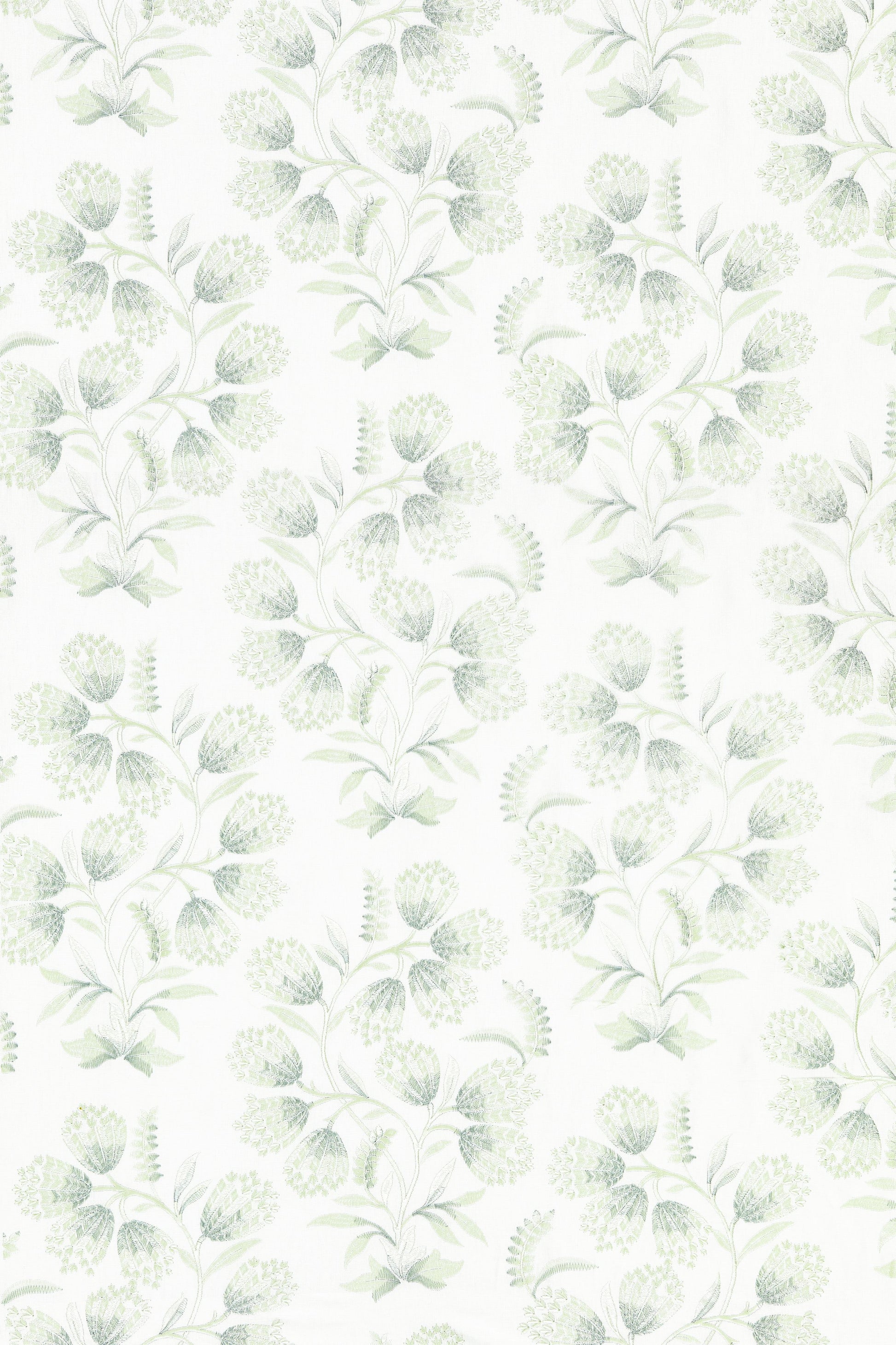 SCALAMANDRE  HANA EMBROIDERY FABRIC EUCALYPTUS   - SC 000227233