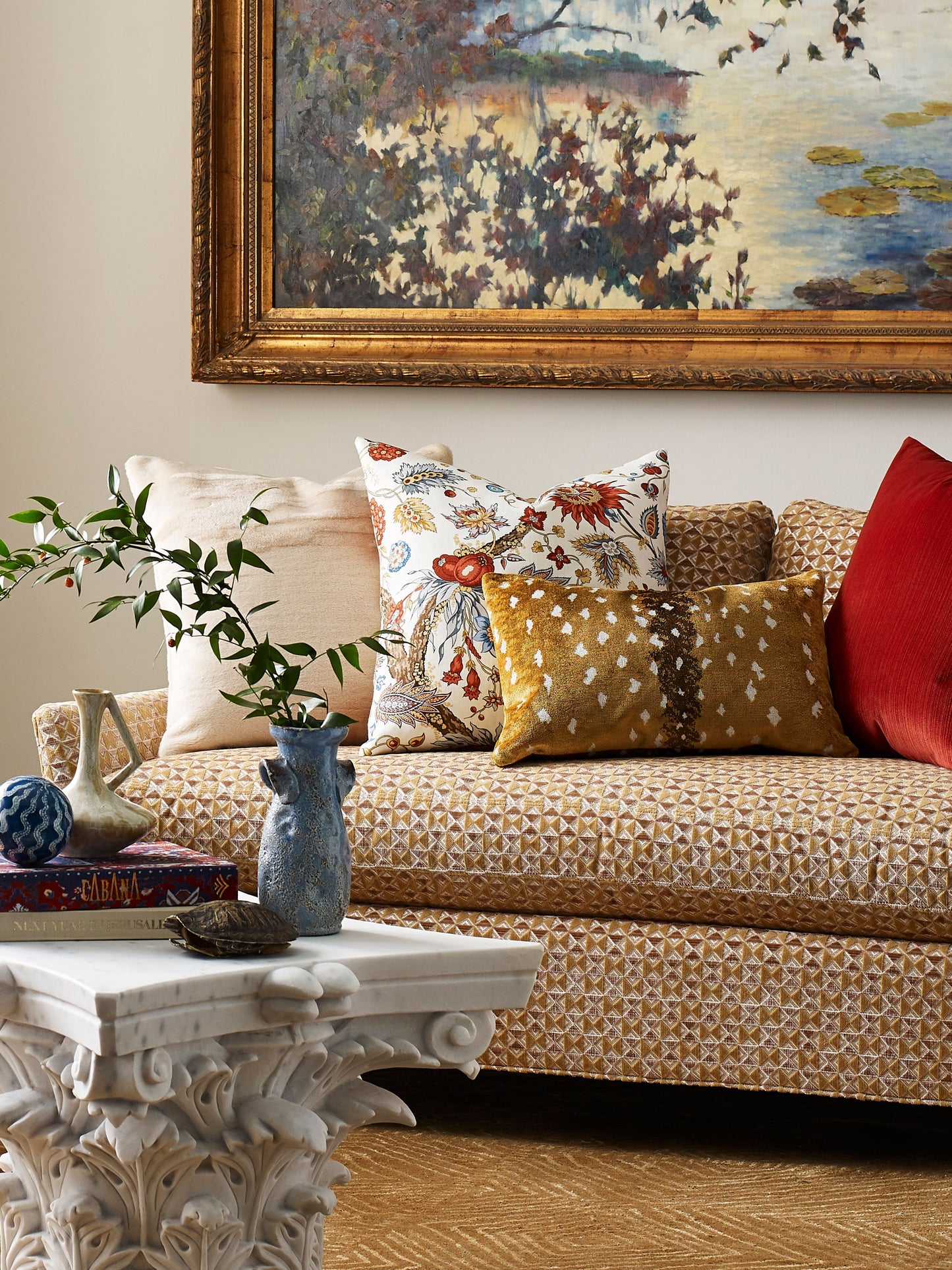 SCALAMANDRE  PARLOR VELVET FABRIC BUTTER PECAN   - SC 000227324 NEW SKU # SC273240002