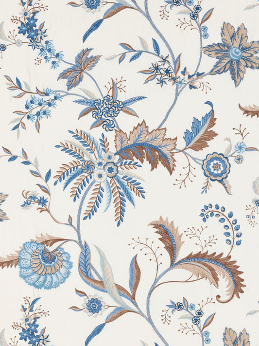 SCALAMANDRE  SERAPHINE EMBROIDERED SILK FABRIC SKY AND STONE   - SC 000227325