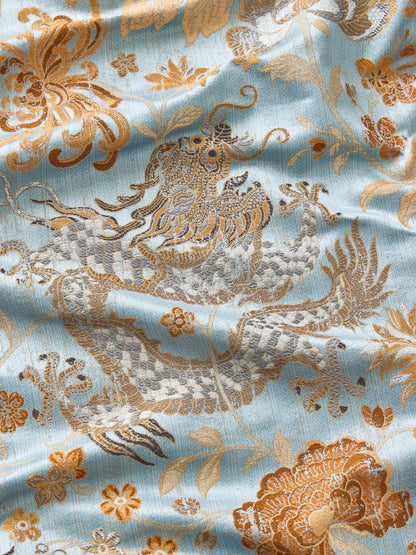 SCALAMANDRE  DRAGON TABLEAU FABRIC COPPER SKY   - SC 000227327 NEW SKU # SC273270002