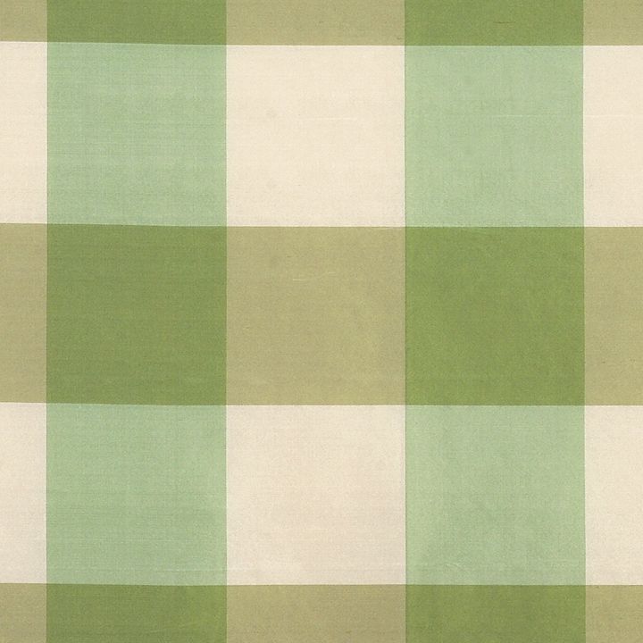 SCALAMANDRE  WOODLAND CHECK FABRIC GREEN & IVORY   - SC 000236291