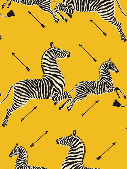 SCALAMANDRE  ZEBRAS - OUTDOOR FABRIC YELLOW   - SC 000236378 NEW SKU # SC363780002