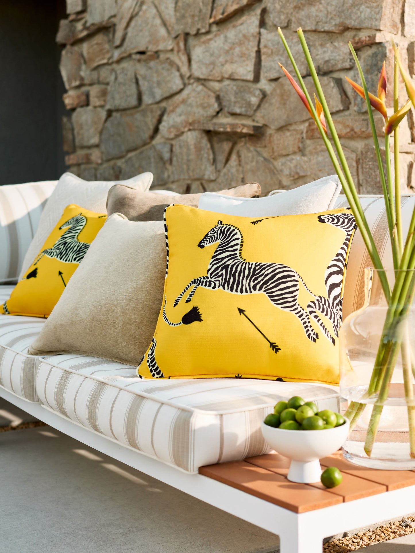 SCALAMANDRE  ZEBRAS - OUTDOOR FABRIC YELLOW   - SC 000236378 NEW SKU # SC363780002