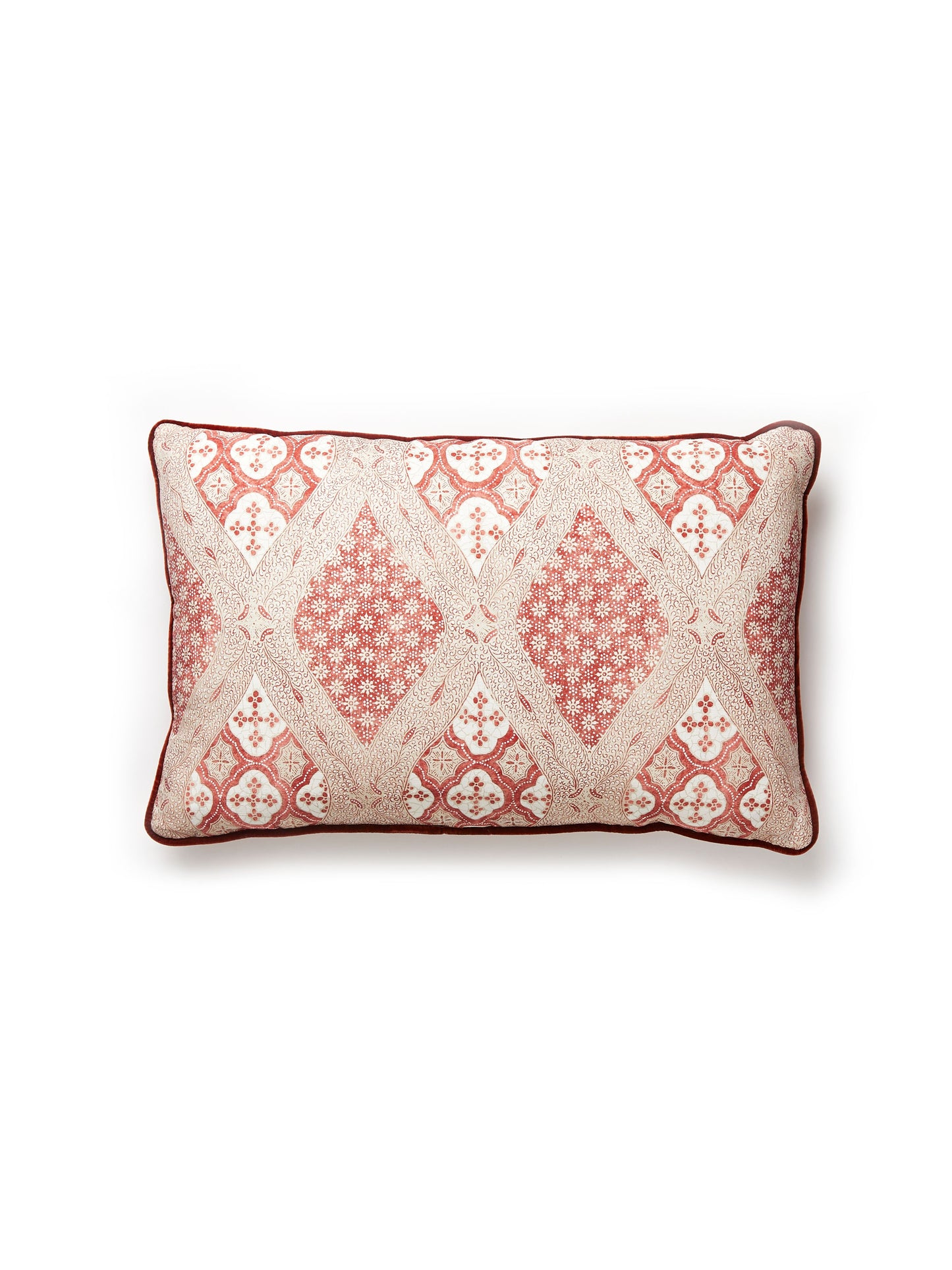 SCALAMANDRE PILLOWS   DIAMOND / OGEE 
FRETWORK / LATTICE LUMBAR    - SC 0002LFARRPILL