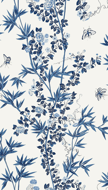 SCALAMANDRE  JARDIN DE CHINE BIRD , ANIMAL 
BOTANICAL , FOLIAGE 
CHINOISERIE 
FLORAL PORCELAIN   - SC 0002WP88375 NEW SKU # SCWP883750002