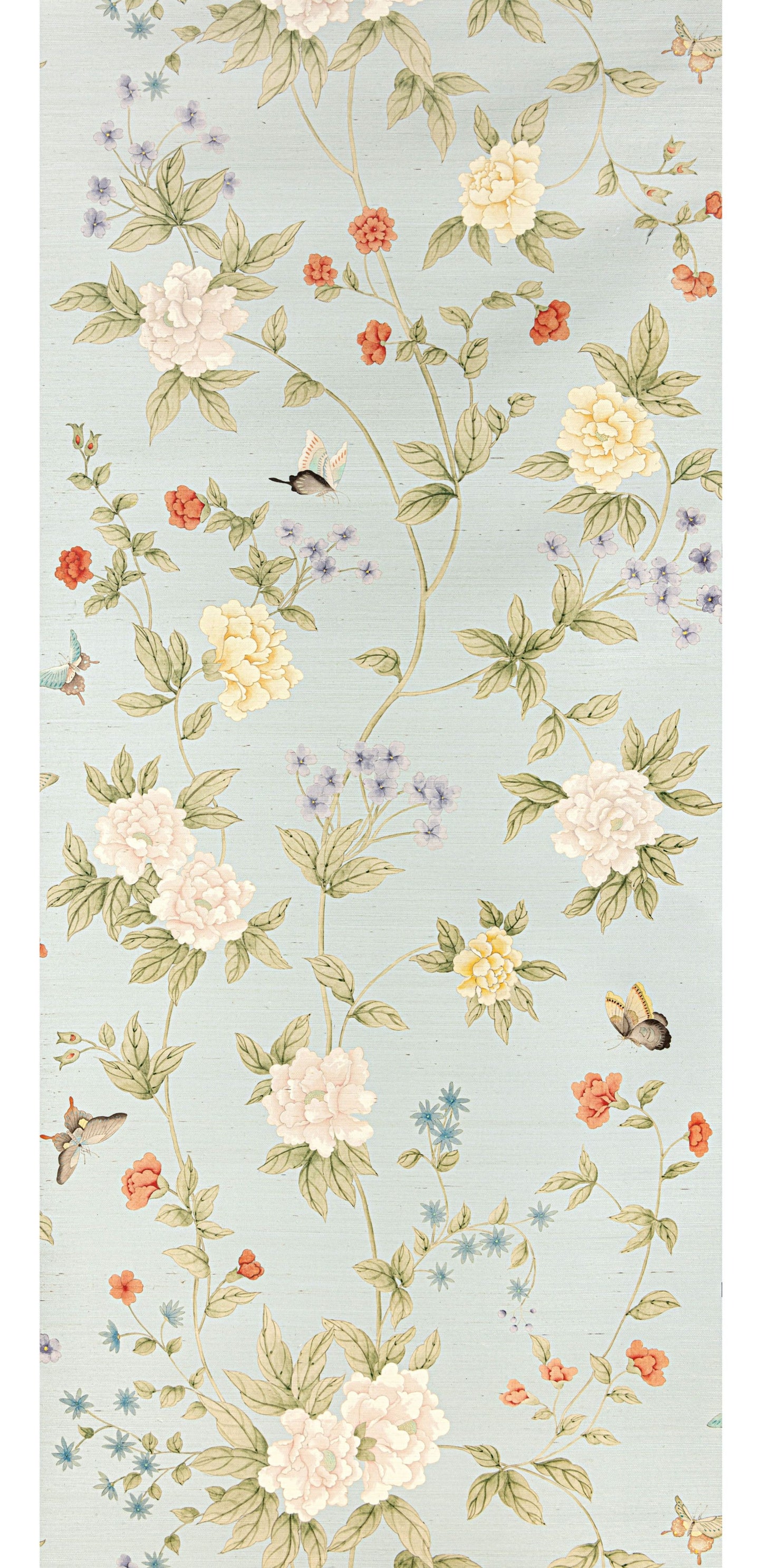 SCALAMANDRE  LUOYANG GARDEN SISAL BIRD , ANIMAL 
BOTANICAL , FOLIAGE 
CHINOISERIE 
FLORAL SKY   - SC 0002WP88382 NEW SKU # SCWP883820002