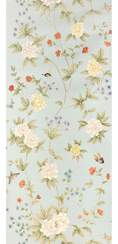 SCALAMANDRE  LUOYANG GARDEN SISAL BIRD , ANIMAL 
BOTANICAL , FOLIAGE 
CHINOISERIE 
FLORAL SKY   - SC 0002WP88382 NEW SKU # SCWP883820002