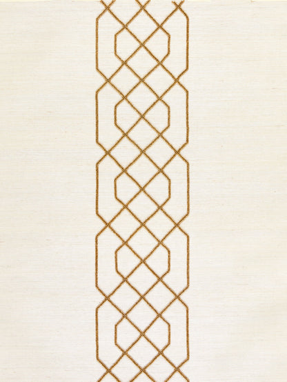 SCALAMANDRE  ADELAIDE BEADED SISAL FRETWORK , LATTICE 
STRIPE BURNISHED GOLD   - SC 0002WP88385 NEW SKU # SCWP883850002