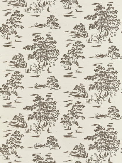 SCALAMANDRE  KATSURA EMBROIDERED TOILE BOTANICAL , FOLIAGE 
CHINOISERIE 
TOILE BARK   - SC 0002WP88445 NEW SKU # SCWP884450002