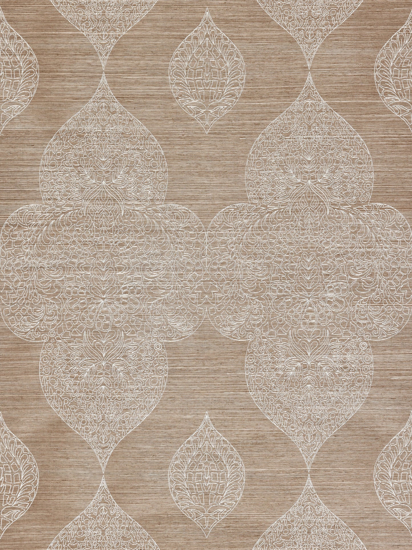 SCALAMANDRE  TAJ EMBROIDERED SISAL MEDALLION 
PAISLEY NUTMEG   - SC 0002WP88555 NEW SKU # SCWP885550002