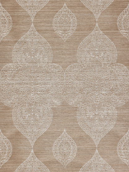 SCALAMANDRE  TAJ EMBROIDERED SISAL MEDALLION 
PAISLEY NUTMEG   - SC 0002WP88555 NEW SKU # SCWP885550002