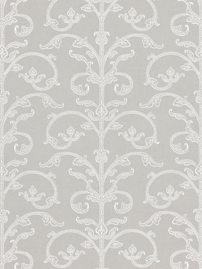 SCALAMANDRE  SAXONY SCROLL WALLCOVERING DAMASK 
FRETWORK , LATTICE 
SCROLL STEEL   - SC 0002WP88558 NEW SKU # SCWP885580002