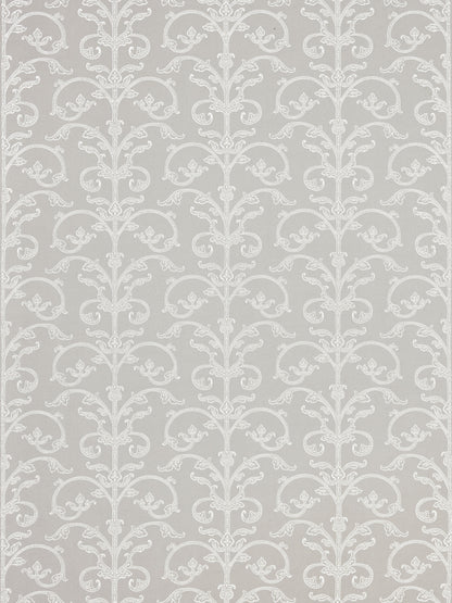 SCALAMANDRE  SAXONY SCROLL WALLCOVERING DAMASK 
FRETWORK , LATTICE 
SCROLL STEEL   - SC 0002WP88558 NEW SKU # SCWP885580002
