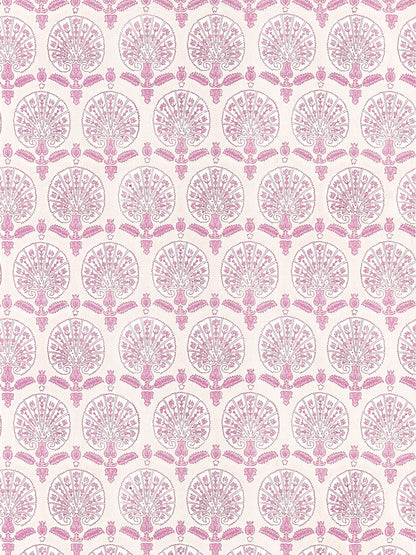 SCALAMANDRE  KARANFIL BLOCK PRINT WALLPAPER BOTANICAL , FOLIAGE 
MEDALLION 
SMALL SCALE ROSE PETAL   - SC 0002WP88560 NEW SKU # SCWP885600002