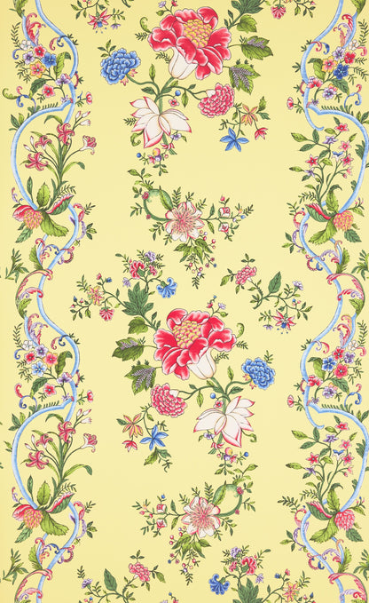 SCALAMANDRE  CAMELLIA TRELLIS WALLCOVERING FLORAL 
FRETWORK , LATTICE BUTTER BLUE   - SC 0002WP88566 NEW SKU # SCWP885660002
