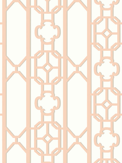 SCALAMANDRE  JOANNA FRET FRETWORK , LATTICE PEACH   - SC 0002WP88582D NEW SKU # SCWP88582D0002