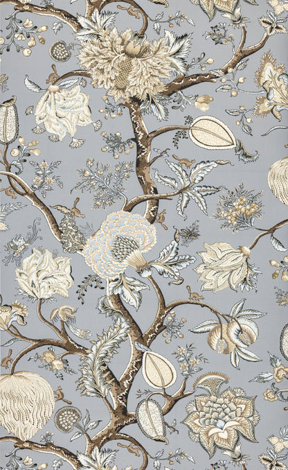 SCALAMANDRE  PONDICHERRY WALLCOVERING BOTANICAL , FOLIAGE 
FLORAL MINERAL   - SC 0002WP88585 NEW SKU # SCWP885850002