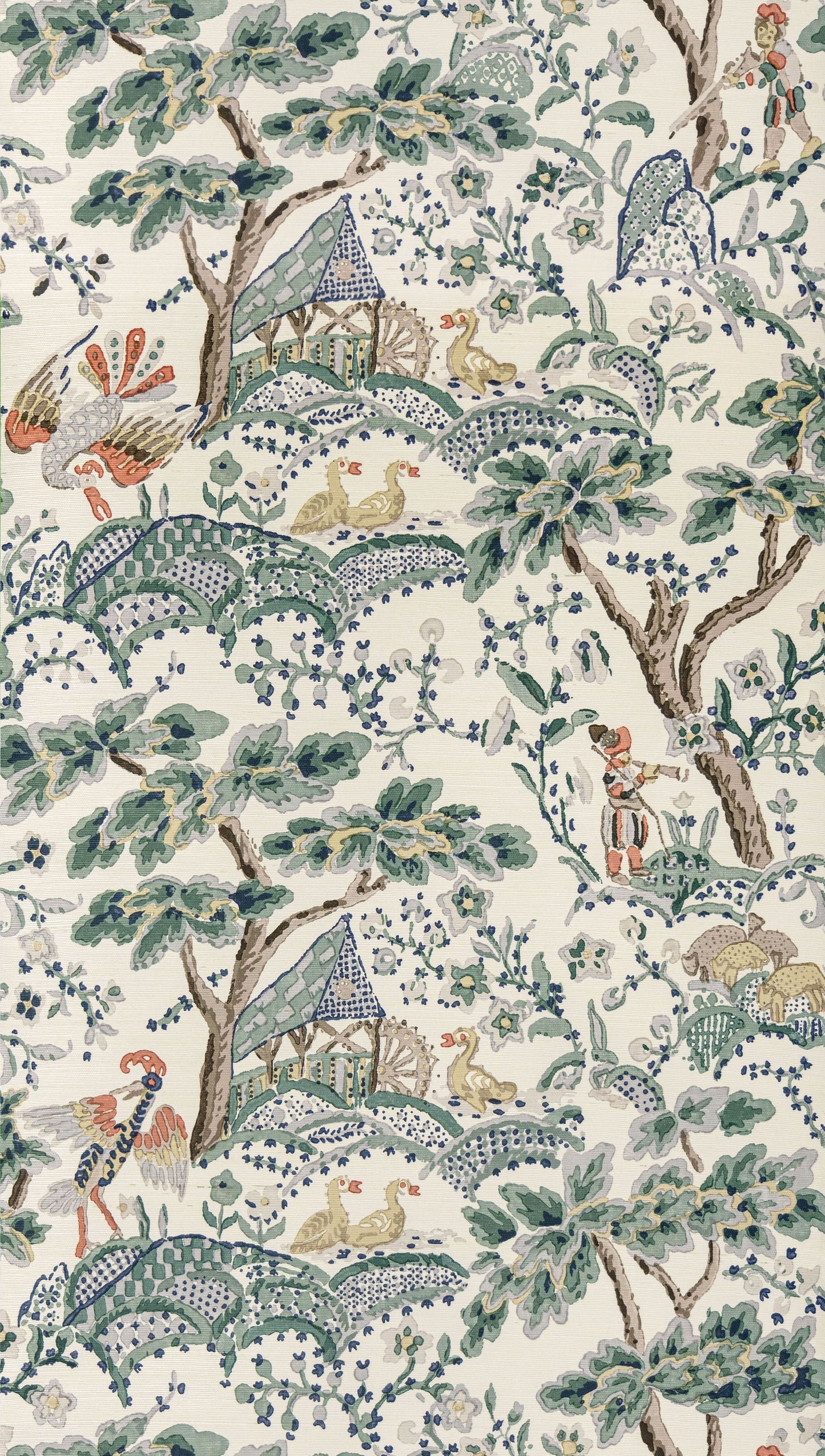 SCALAMANDRE  KELMESCOTT WALLCOVERING BIRD , ANIMAL 
BOTANICAL , FOLIAGE 
SCENIC LEAF ON IVORY   - SC 0002WP88588 NEW SKU # SCWP885880002