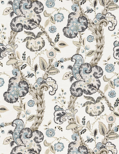 SCALAMANDRE  CUMBRIA WALLCOVERING JACOBEAN , TREE OF LIFE SMOKE ON IVORY   - SC 0002WP88589 NEW SKU # SCWP885890002