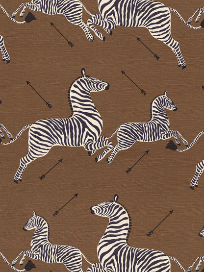 SCALAMANDRE  ZEBRAS - FABRIC FABRIC SAFARI BROWN   - SC 000316496M NEW SKU # SC16496M0003