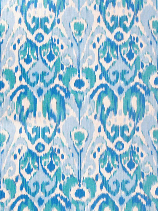 SCALAMANDRE  GREYSTONE FABRIC BLUES ON CREAM   - SC 000316527