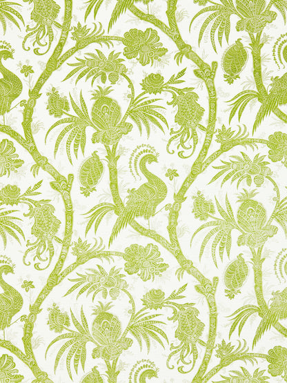 SCALAMANDRE  BALINESE PEACOCK LINEN PRINT FABRIC PEAR   - SC 000316575 NEW SKU # SC165750003
