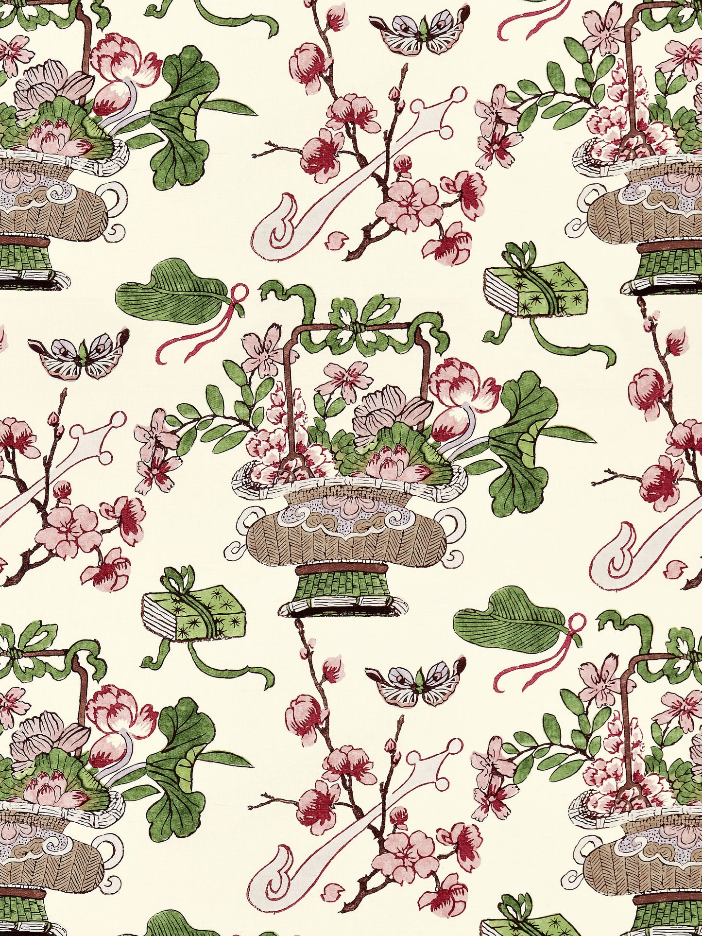 SCALAMANDRE  SHANGHAI BLOSSOMS FABRIC MULBERRY   - SC 000316591