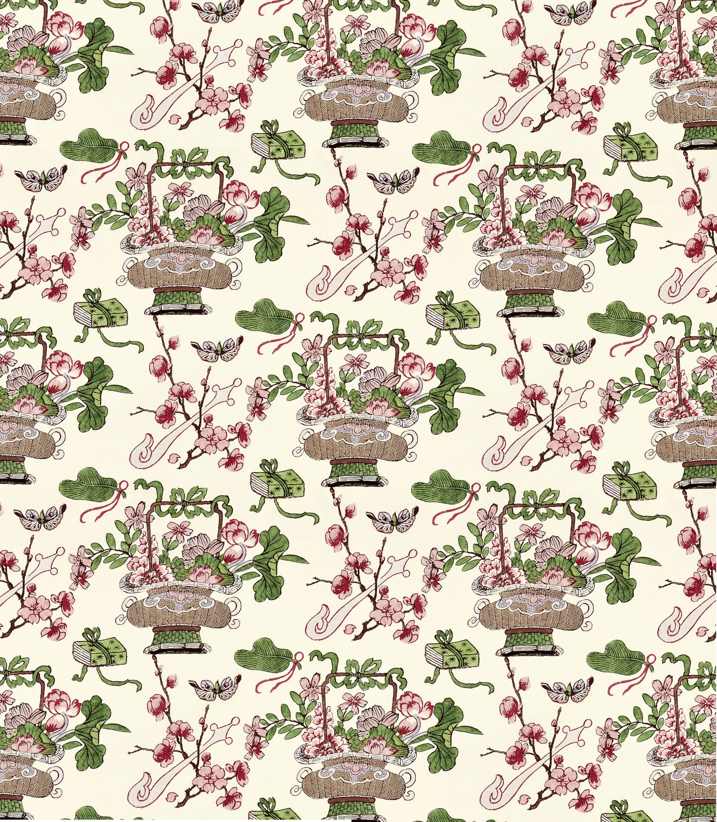 SCALAMANDRE  SHANGHAI BLOSSOMS FABRIC MULBERRY   - SC 000316591 NEW SKU # SC165910003
