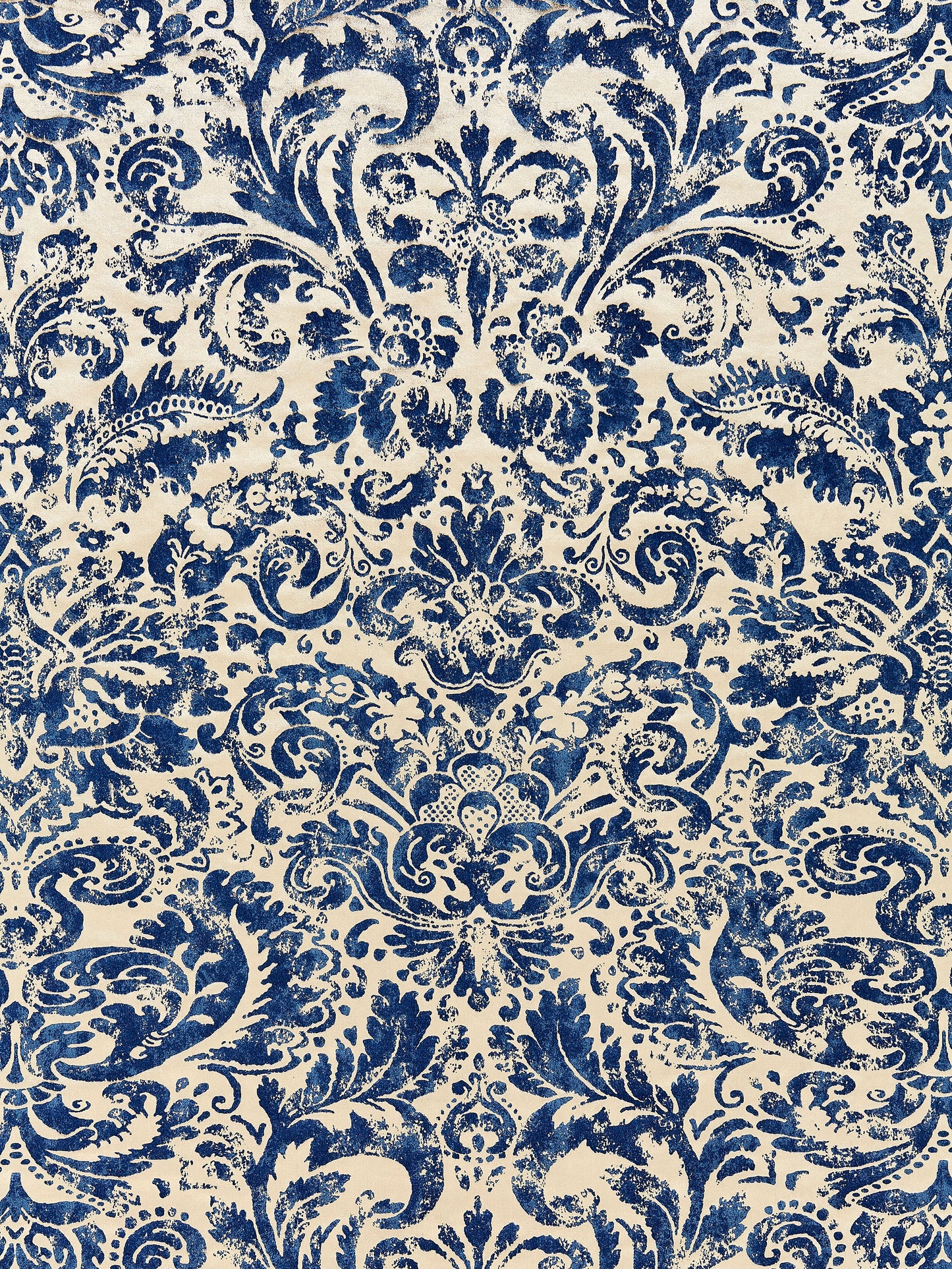 SCALAMANDRE  PALLADIO VELVET DAMASK FABRIC LAPIS   - SC 000316592