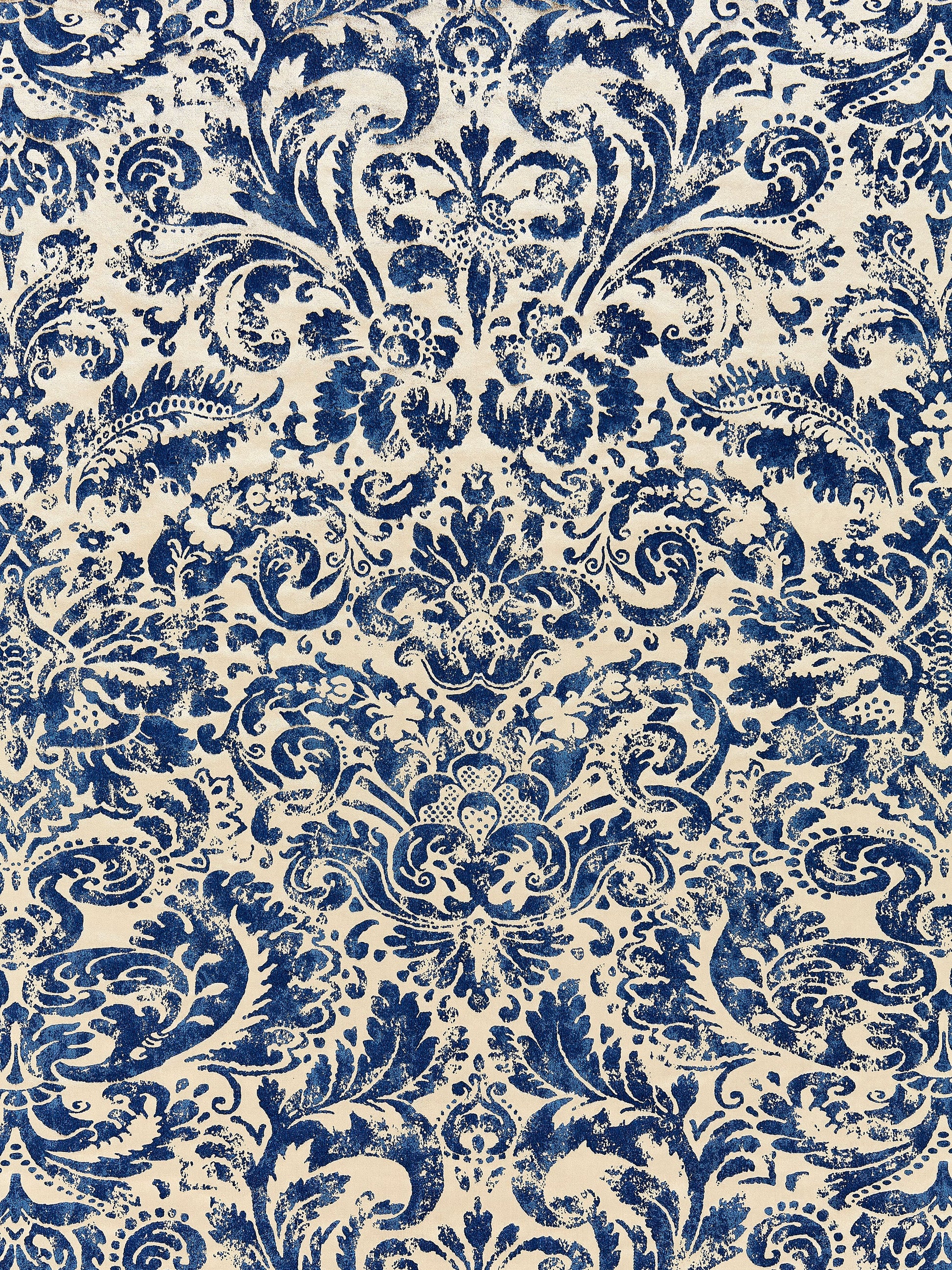 SCALAMANDRE  PALLADIO VELVET DAMASK FABRIC LAPIS   - SC 000316592