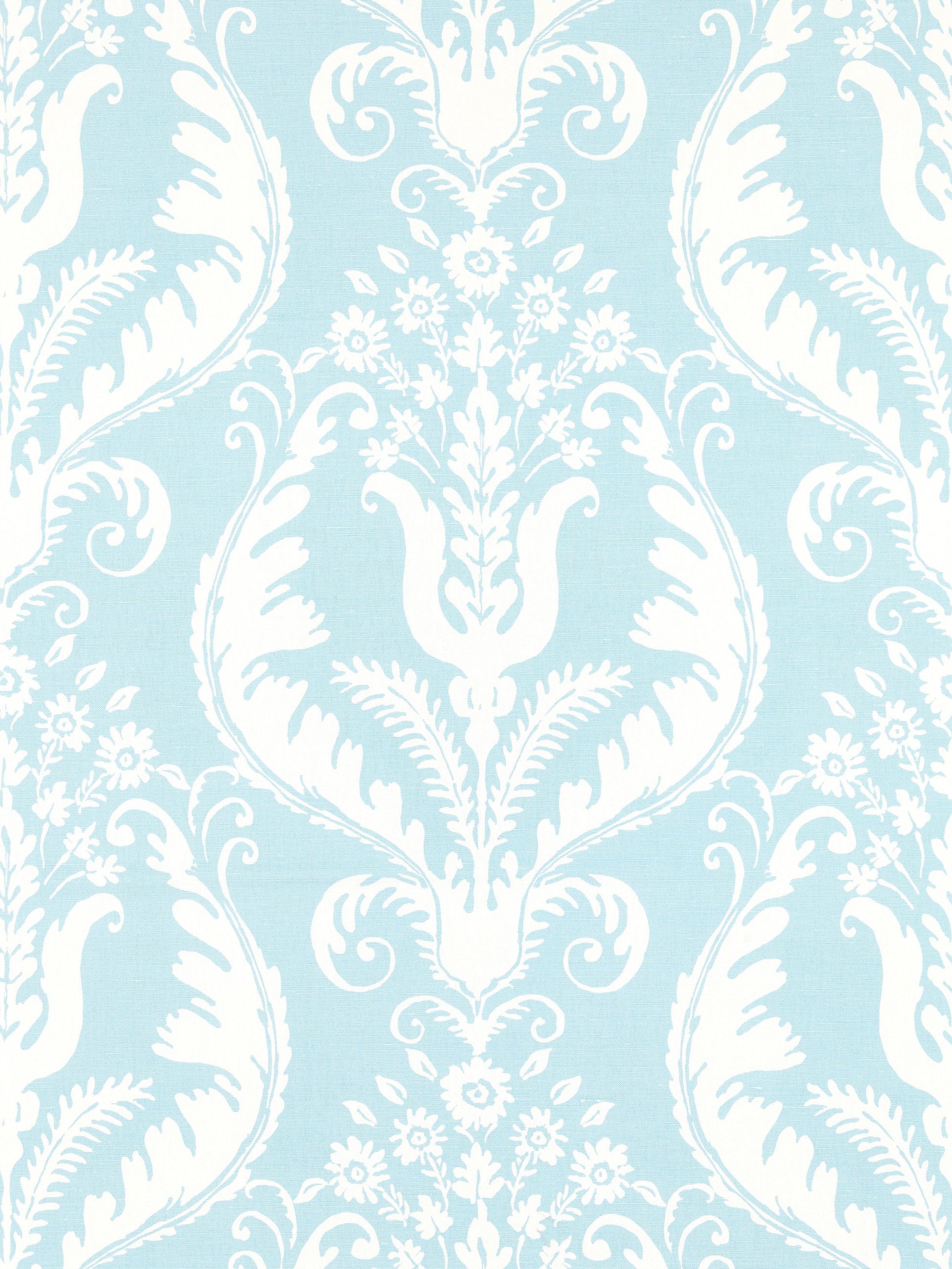 SCALAMANDRE  PRIMAVERA LINEN PRINT FABRIC SKY   - SC 000316597