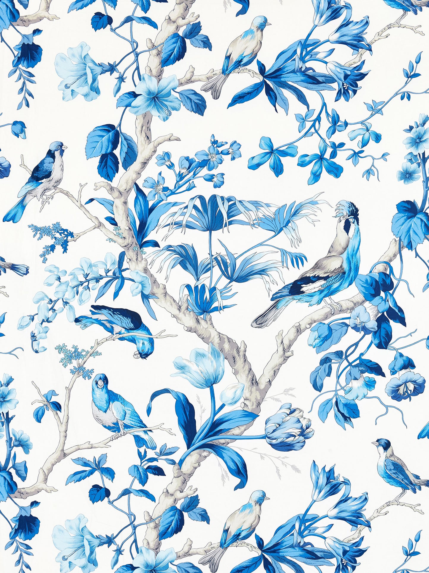 SCALAMANDRE  BELIZE PRINT FABRIC PORCELAIN   - SC 000316600