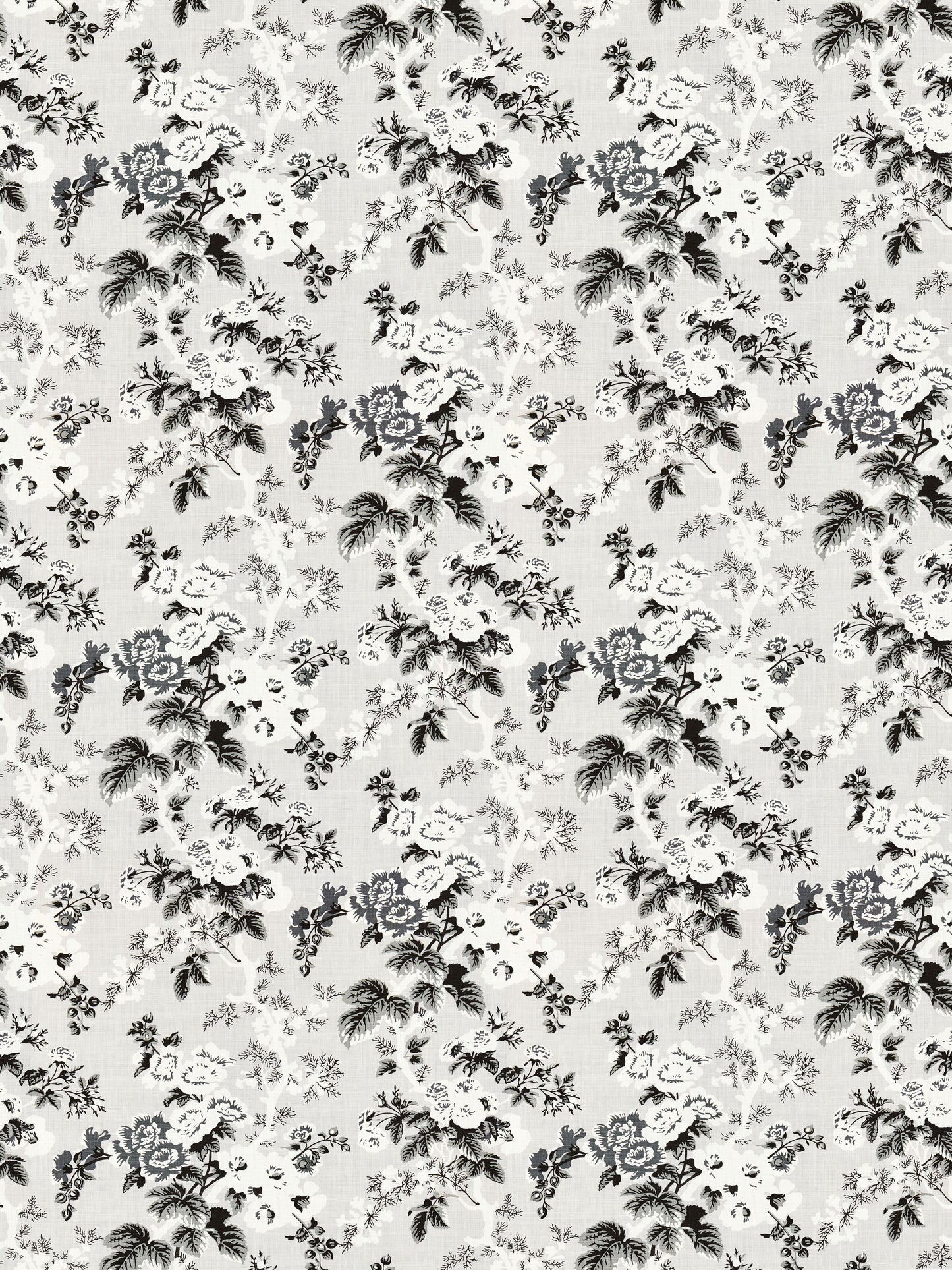 SCALAMANDRE  ASCOT LINEN PRINT FABRIC FRENCH GREY   - SC 000316602 NEW SKU # SC166020003