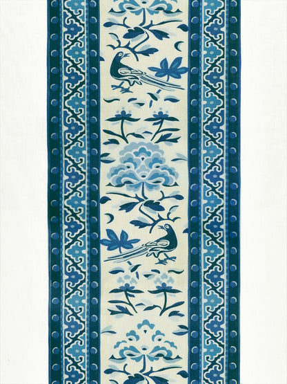 SCALAMANDRE  ROYAL PEONY LINEN PRINT FABRIC PORCELAIN   - SC 000316613 NEW SKU # SC166130003