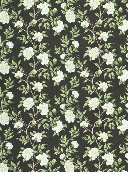 SCALAMANDRE  PEONIA LINEN PRINT FABRIC ONYX   - SC 000316616 NEW SKU # SC166160003